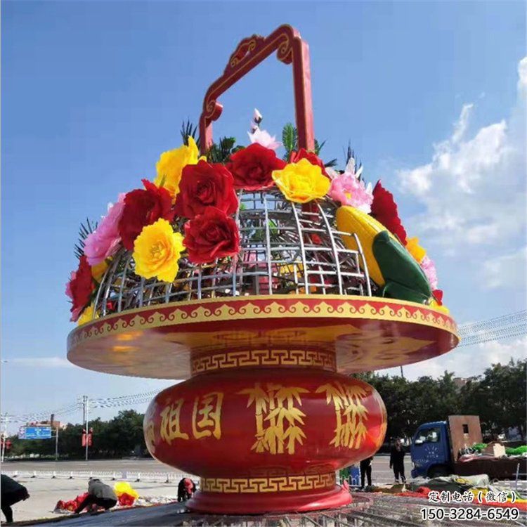 花籃雕塑指用，中式工藝，小區花籃雕塑指用