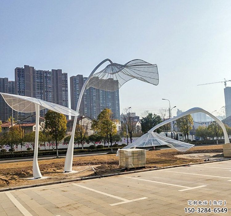 花型廊架雕塑，不銹鋼景觀廊架雕塑小品