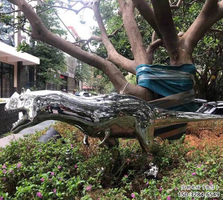 恐龍雕塑供需，圓雕系列，鏡面恐龍雕塑制造商