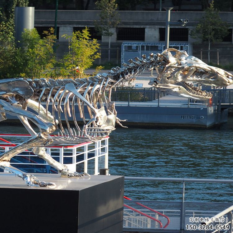 恐龍雕塑觀賞型，公園小品，景觀恐龍骨架雕塑常用