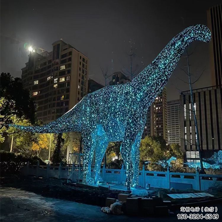 鏤空恐龍雕塑供需，標識雕塑，燈光恐龍雕塑制造商