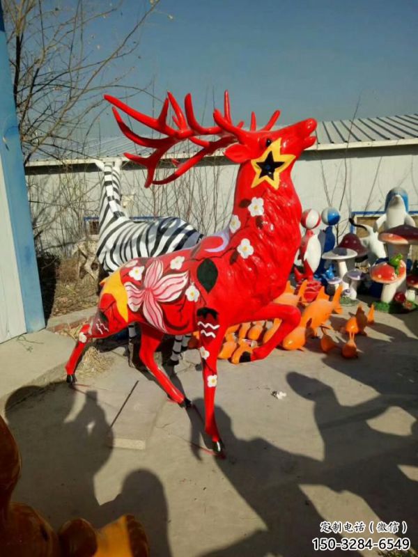 梅花鹿方案精品，景觀雕塑，玻璃鋼梅花鹿雕塑生產商