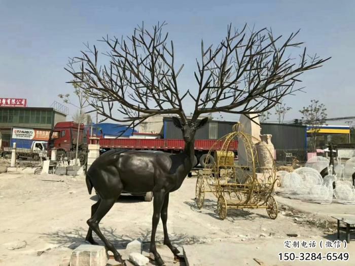 景觀小鹿雕塑觀賞型，廣場系列，仿銅小鹿雕塑優(yōu)選