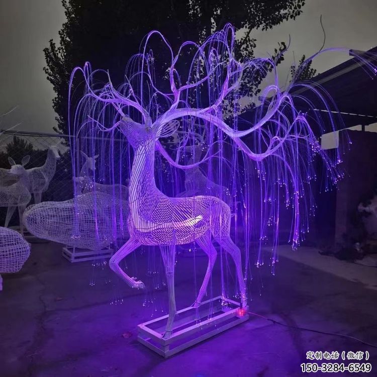 梅花鹿雕塑優選，陸地擺件，燈光藝術梅花鹿雕塑供應