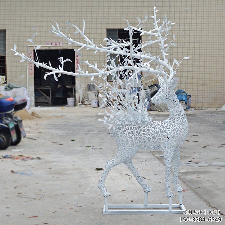 梅花鹿雕塑選定，美陳雕塑，現代鏤空梅花鹿雕塑優選