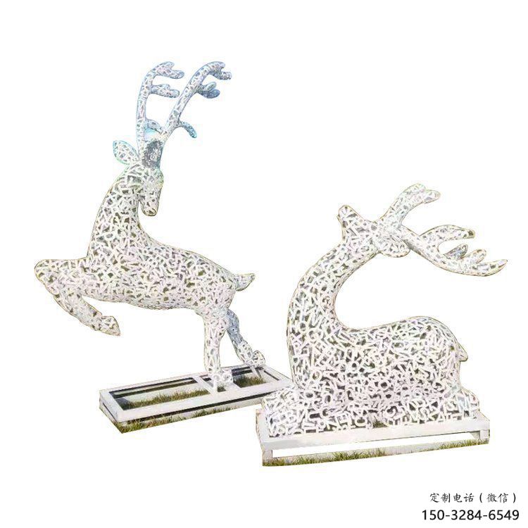 梅花鹿雕塑預定，城區(qū)小品，鏤空梅花鹿雕塑制造商