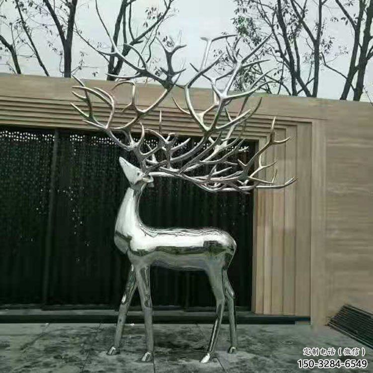 梅花鹿雕塑優選，城市裝飾，展示鏡面梅花鹿雕塑定做