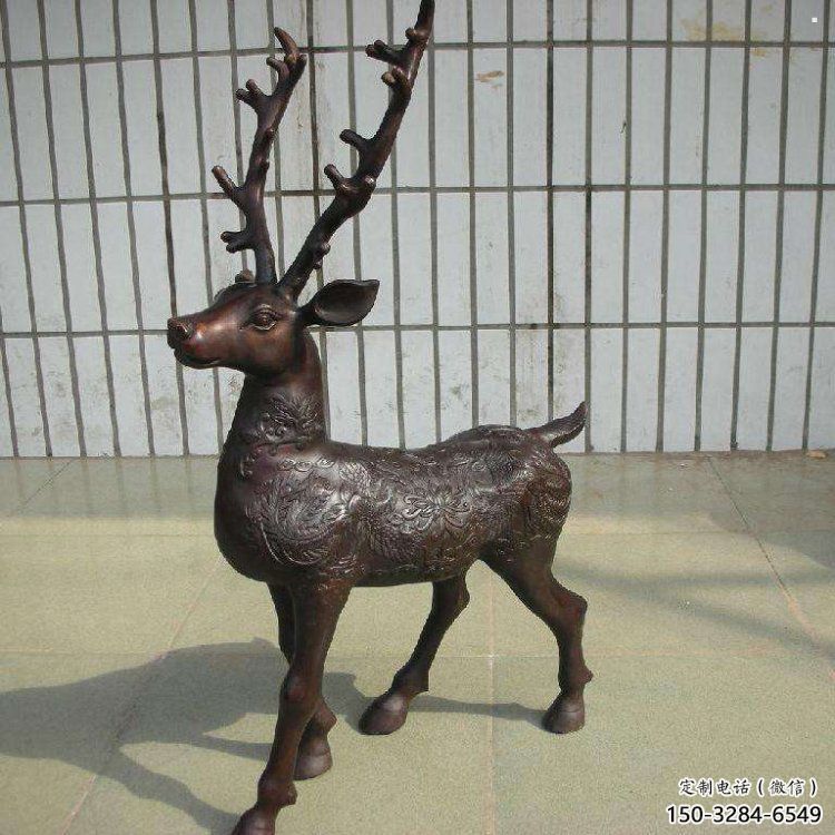 銅梅花鹿雕塑供給，街道標(biāo)識(shí)，梅花鹿銅雕塑供應(yīng)
