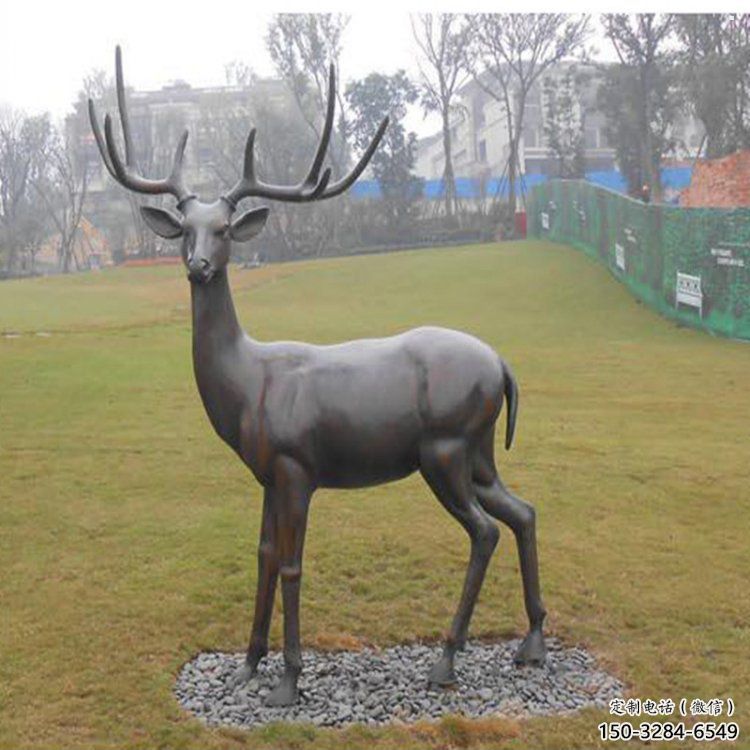 銅梅花鹿雕塑生產，戶外擺放，梅花鹿銅雕塑精選