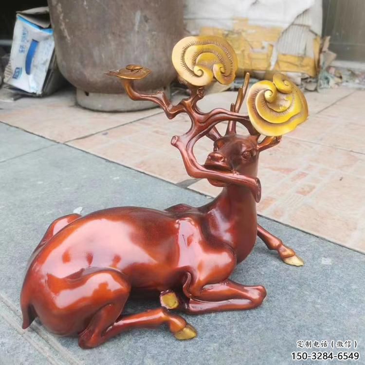 抽象馴鹿雕塑，仿古動物雕塑，仿古擺件