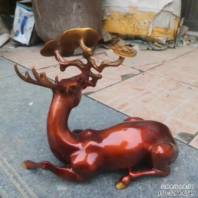 景區(qū)馴鹿雕塑，公園動(dòng)物雕塑，仿真動(dòng)物擺件