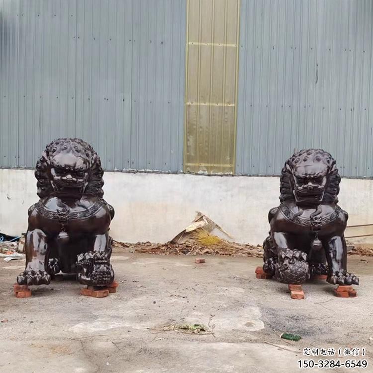 黃銅獅子雕塑制造商，城市雕塑，大型蹲獅雕塑制作