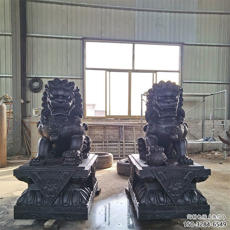 獅子雕塑擺件，動物擺件，景觀蹲獅雕塑選定