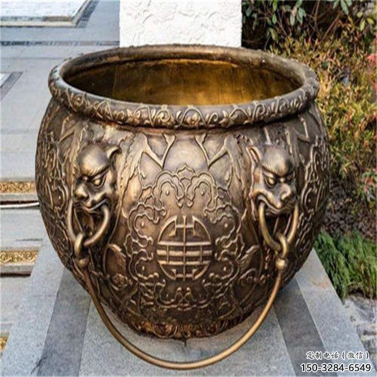 百福圖青銅缸雕塑