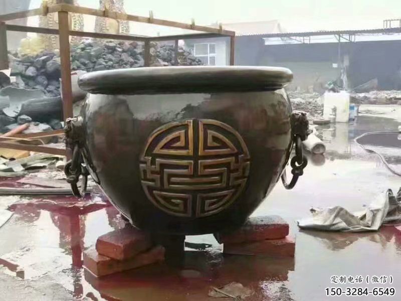 古法太平缸雕塑-鑄銅工藝品