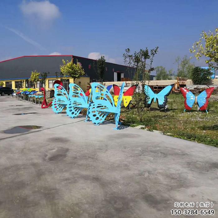 蝴蝶坐凳雕塑定制，戶外美陳藝術(shù)擺件