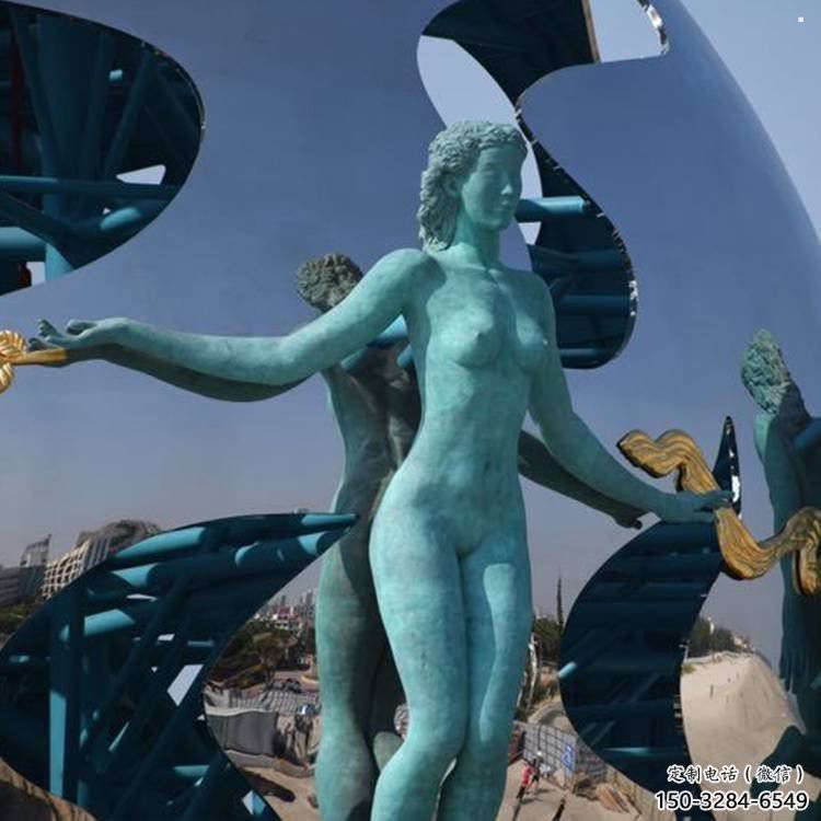 地球雕塑供應，創意雕塑，地球天使雕塑制作廠家