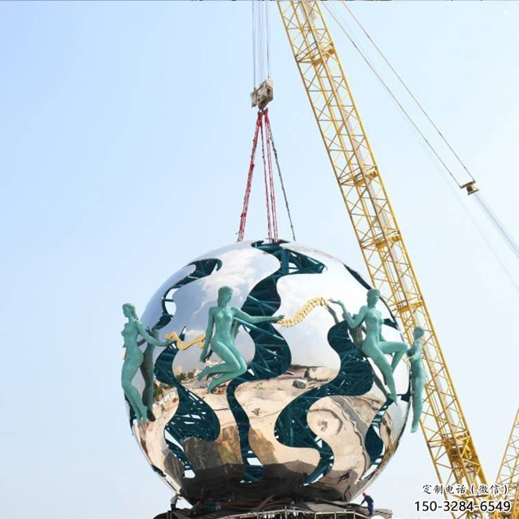 地球雕塑優(yōu)選，陸地擺件，地球天使雕塑制作廠家