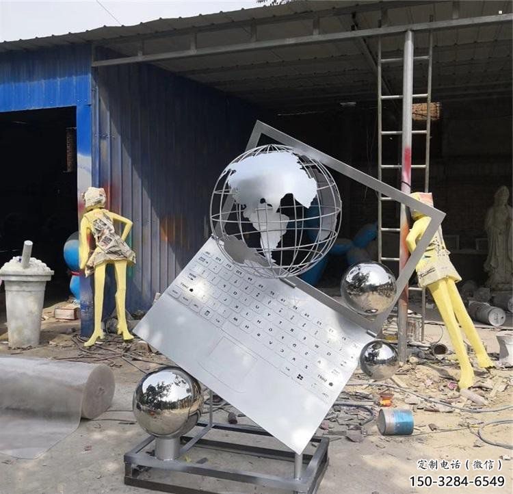 地球儀雕塑通用，花園小品，廣場筆記本地球儀雕塑優價