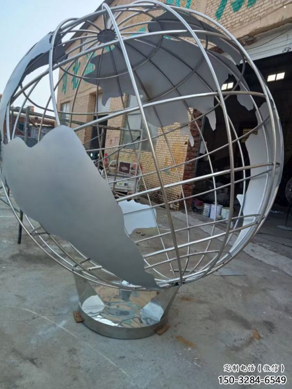 地球儀雕塑提供，露天雕塑，鏡面地球儀雕塑生產廠家