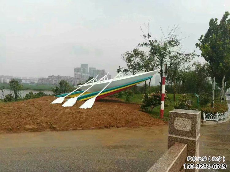龍舟雕塑批發，烤漆工藝，不銹鋼龍舟雕塑精選