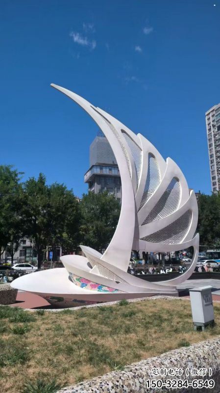 揚(yáng)帆遠(yuǎn)航雕塑精選，市標(biāo)雕塑，不銹鋼揚(yáng)帆遠(yuǎn)航雕塑觀賞型