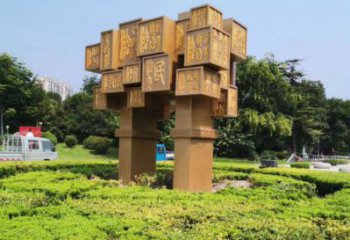 城市廣場地標鼎雕塑，創意結構設計