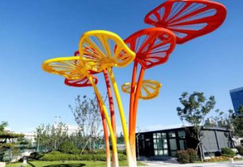 不銹鋼鏤空樹葉廊架雕塑制作