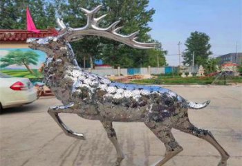 梅花鹿雕塑定做，城區小品，景觀鏤空梅花鹿雕塑定價