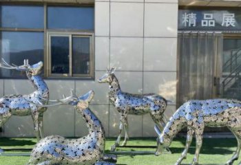 小鹿雕塑供需，標(biāo)識雕塑，景觀鏤空小鹿雕塑制造商