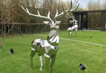 主題小鹿雕塑制作，村標概念，切面小鹿雕塑專供