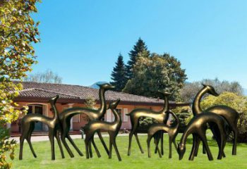 景觀小鹿雕塑預定，幾何構件，抽象銅鹿雕塑選定