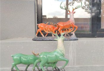 銅小鹿雕塑優(yōu)選，陸地?cái)[件，景觀小鹿銅雕塑制作