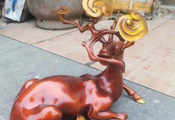 抽象馴鹿雕塑，仿古動物雕塑，仿古擺件