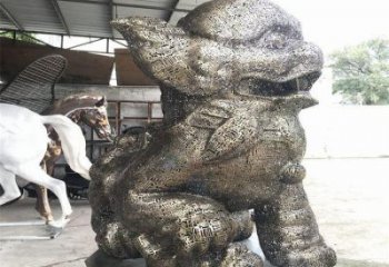 景觀獅子雕塑選定，美陳雕塑，鏤空鋼絲獅子雕塑優選