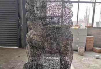 鏤空獅子雕塑預定，城區小品，不銹鋼獅子雕塑制造商