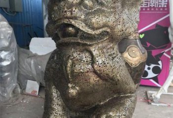 透雕獅子雕塑精品，鏤空編織工藝，不銹鋼獅子雕塑供求