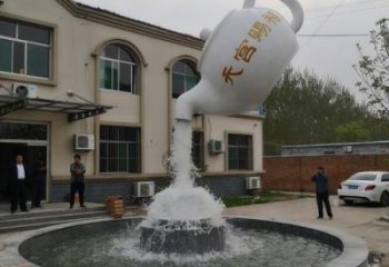 懸空吊壺雕塑，流水方式，流水吊壺雕塑廠家