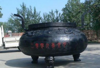 古法大肚三足爐雕塑