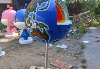 地球雕塑展品，街頭雕塑，不銹鋼地球雕塑供需