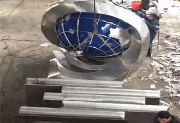 戶(hù)外地球雕塑點(diǎn)擊，圓雕體系，不銹鋼地球雕塑廠家