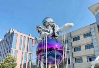 地球雕塑指用，景觀(guān)雕塑，不銹鋼地球天使雕塑點(diǎn)擊