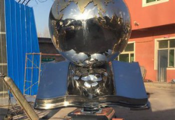 地球儀雕塑預定，城區(qū)小品，不銹鋼書籍地球儀雕塑制造商