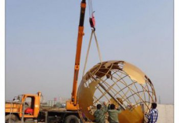 地球儀雕塑標(biāo)準(zhǔn)，彩鋼制作，烤漆地球儀雕塑廠家優(yōu)價