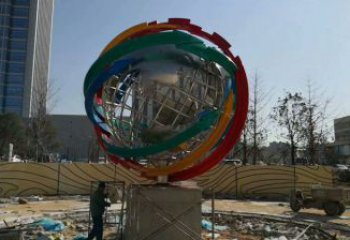 地球儀雕塑選用，多彩藝術，鏤空現代地球儀雕塑展品