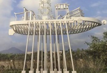 房地產(chǎn)龍舟雕塑，仿古景觀雕塑，噴砂制造