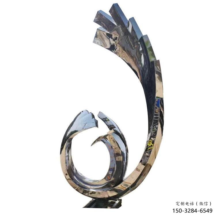 鳳凰雕塑制作，鏡面概念，亮面不銹鋼鳳凰雕塑專供