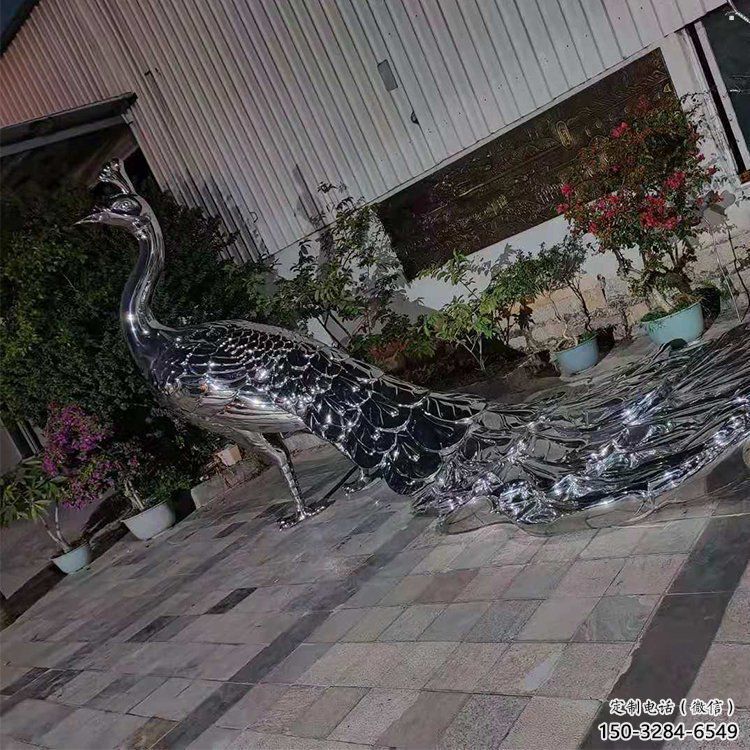 現代鳳凰雕塑展品，室外軟裝，不銹鋼鳳凰雕塑訂做廠家