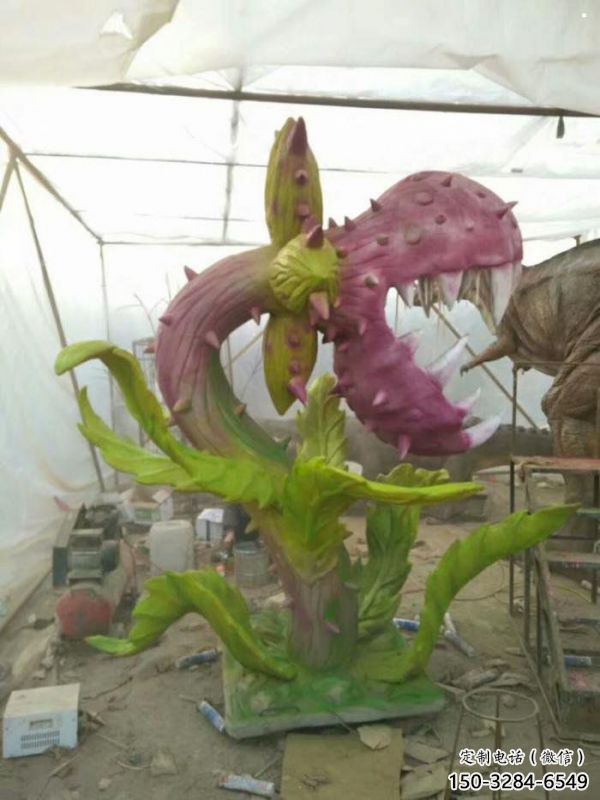 食人花雕制作，廣場(chǎng)系列，彩繪食人花雕塑優(yōu)選