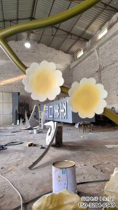 梧桐花雕塑制造商，城區小品，不銹鋼梧桐花雕塑定制廠家